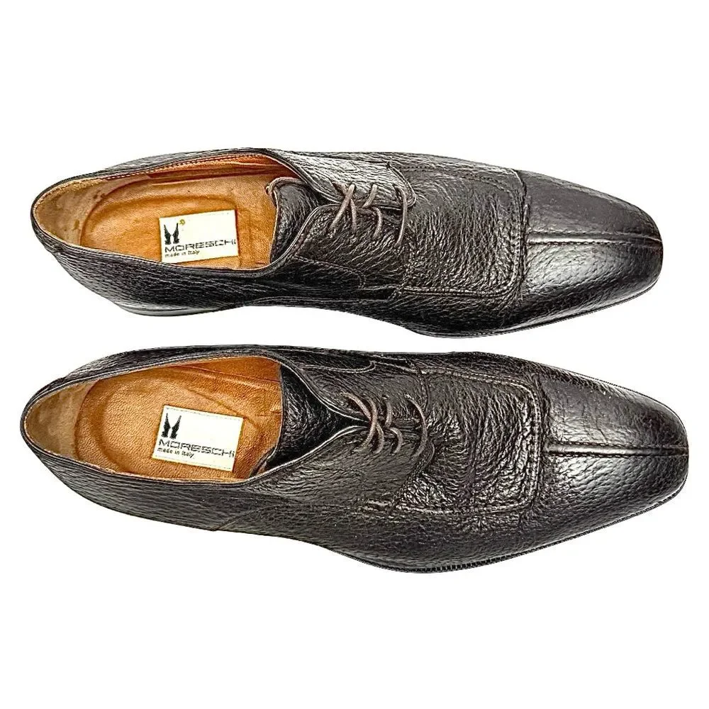 Moreschi Men’s Brown Peccary Split Toe Dress Shoes Size 10 D EU 9 Made in Italy
